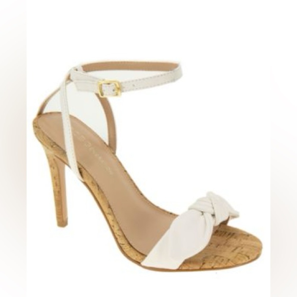 BCBGENERATION Jamina Bow Sandal In Cloud Dancer Leather/cork